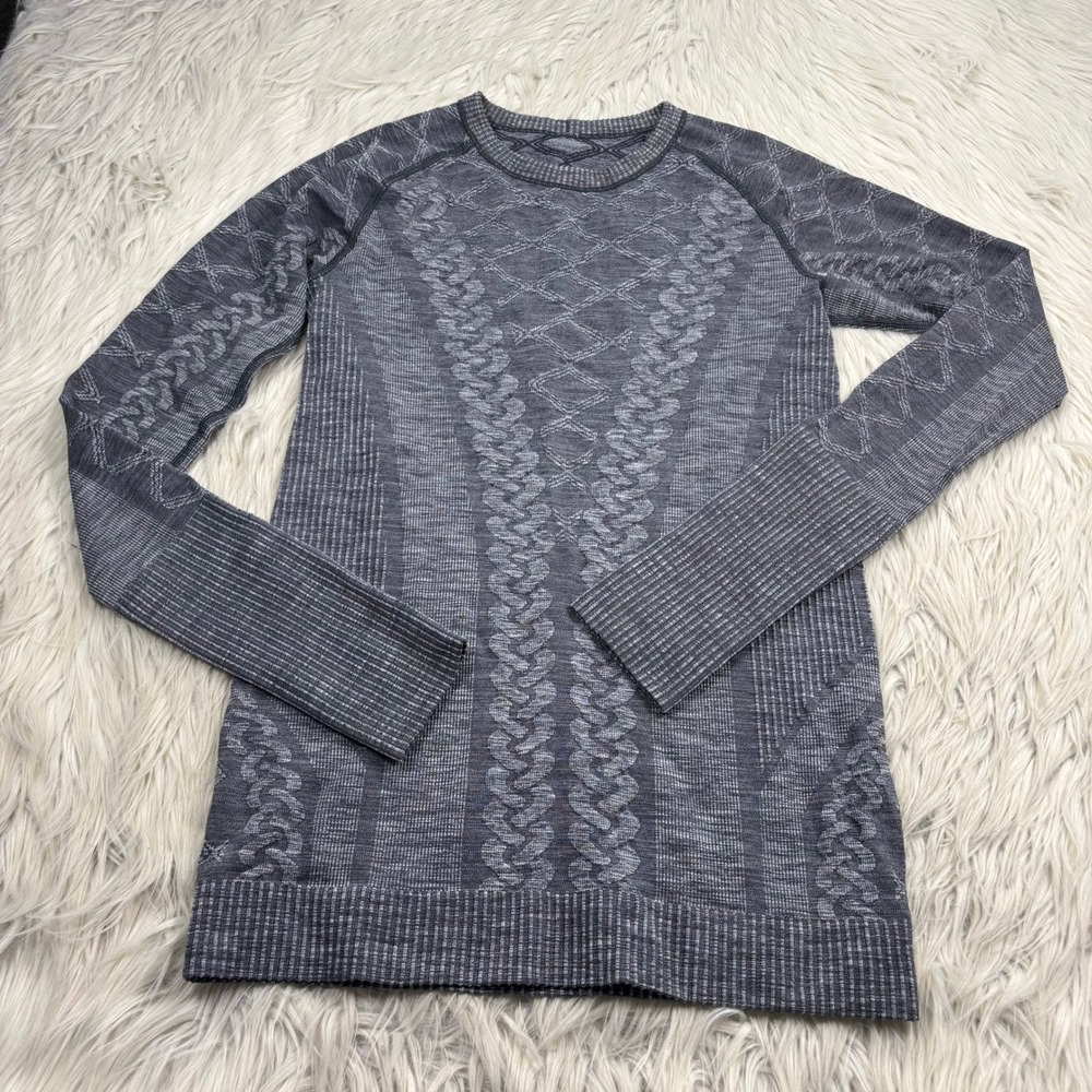 Lululemon Women's 4? Heathered Black Gray Rest Less Pullover Gym Running Hiking
